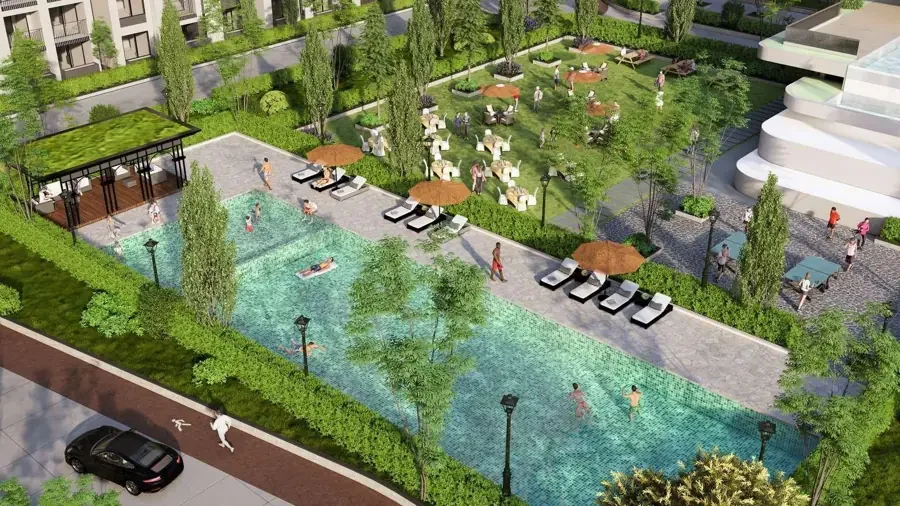 Abhee City Urban Glenn pool aerial view