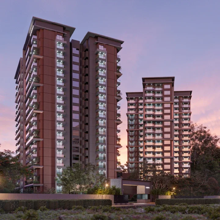 Sobha Altair towers at dusk