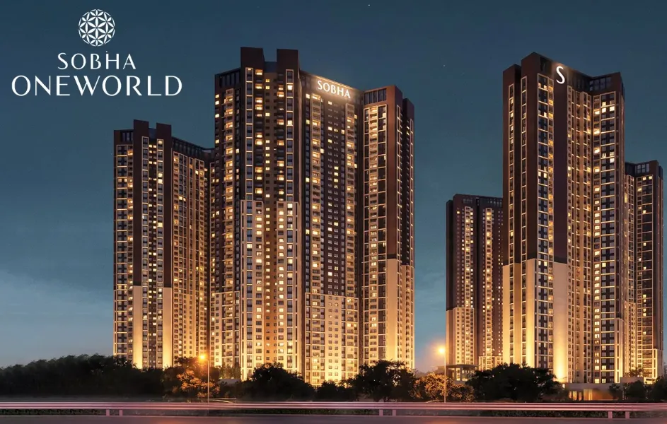 Sobha One World high-rise township at night