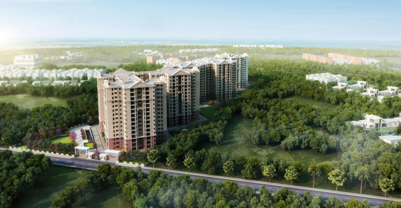 Ramky Lumina Greco-Roman residential community, aerial view